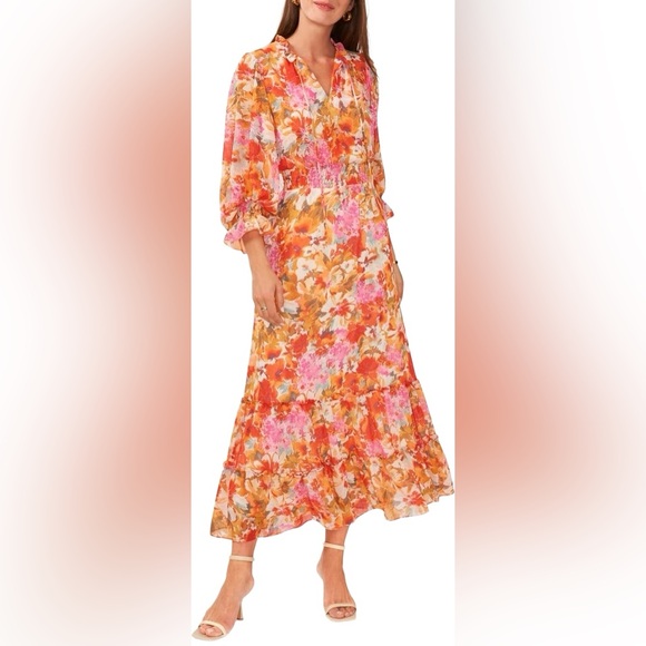 Vince Camuto Dresses & Skirts - NWOT Vince Camuto Womens Dress Size Medium Floral Smocked Waist Maxi